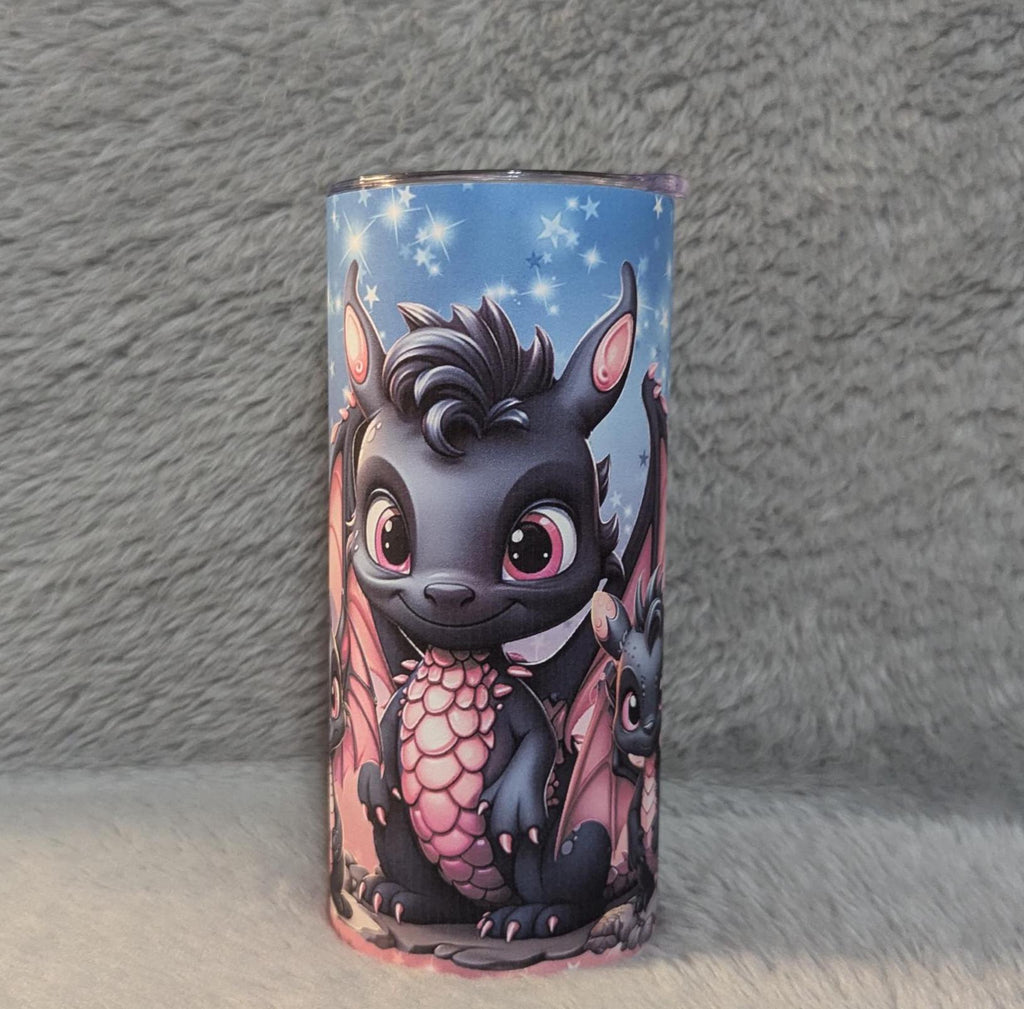 Cute Dragon Tumbler For Kids Can Be Personalized, Dragon Cup With Name, Includes Reusable Plastic Straw, Home Or On The Go