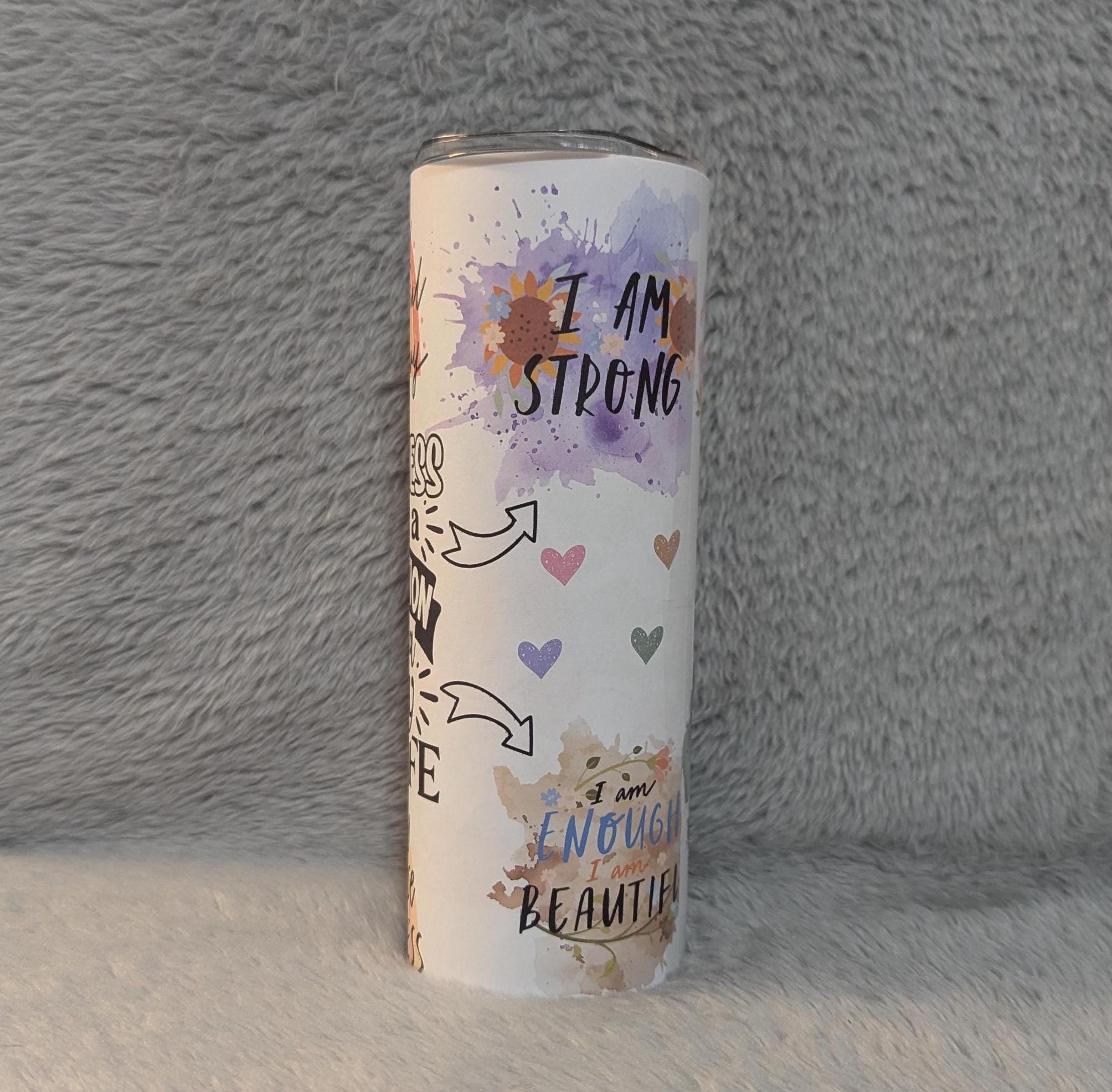 Positive Quotes - Affirmation Tumbler - Stay Positive with Affirmations, Inspirational Inspiring Tumbler, Hot Cold Drinks