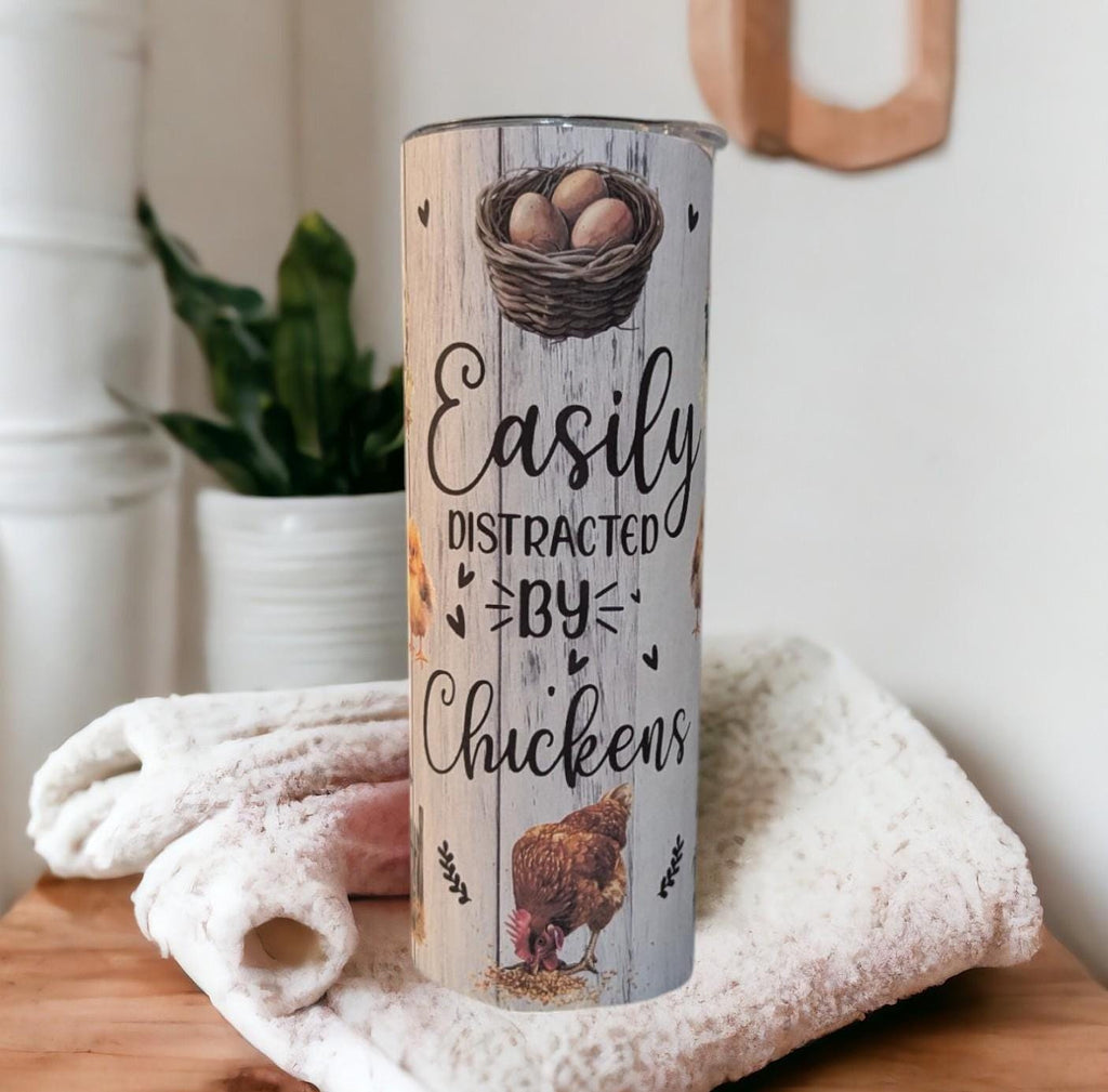 Chicken Tumbler 20oz With Reusable Straw