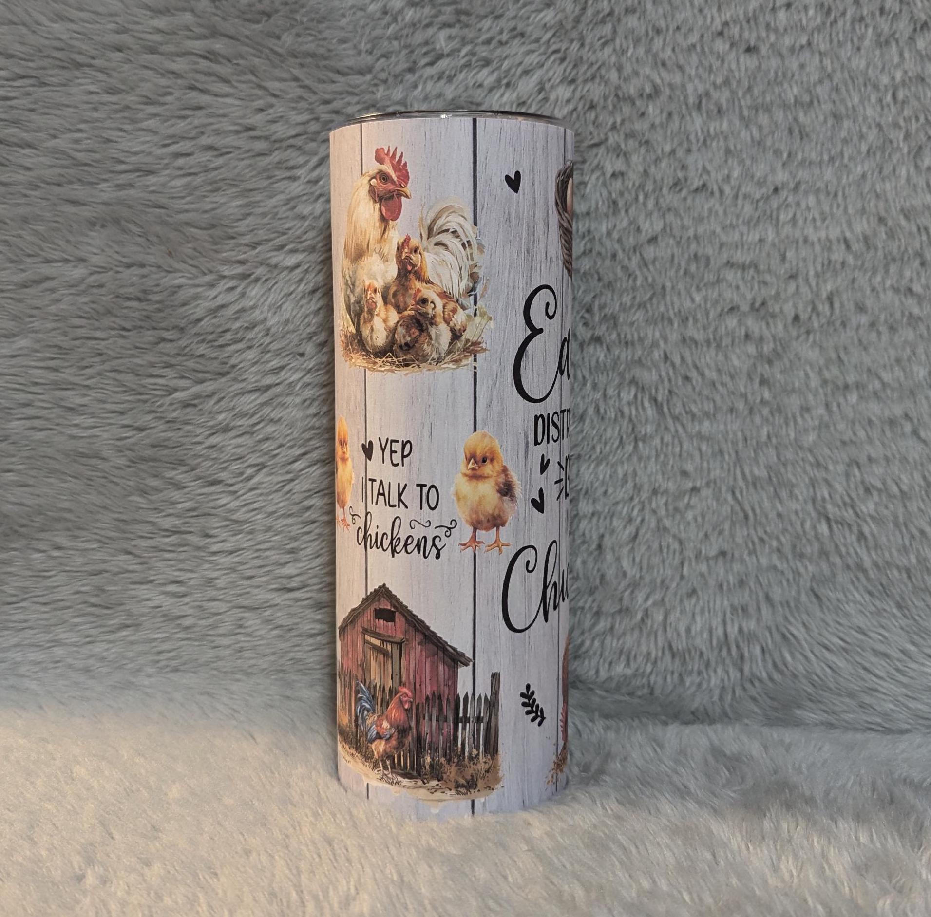 Chicken Tumbler 20oz With Reusable Straw