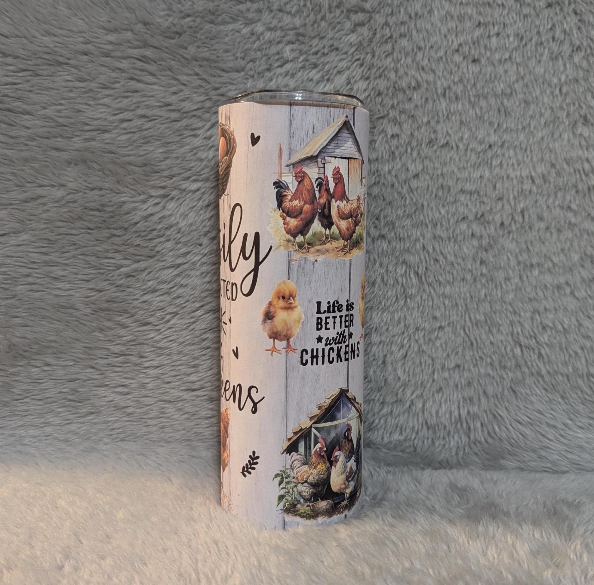Chicken Tumbler 20oz With Reusable Straw
