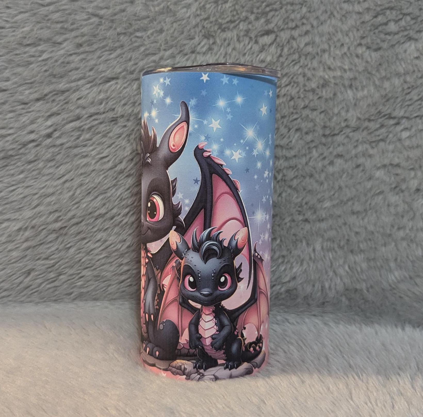 Cute Dragon Tumbler For Kids Can Be Personalized, Dragon Cup With Name, Includes Reusable Plastic Straw, Home Or On The Go