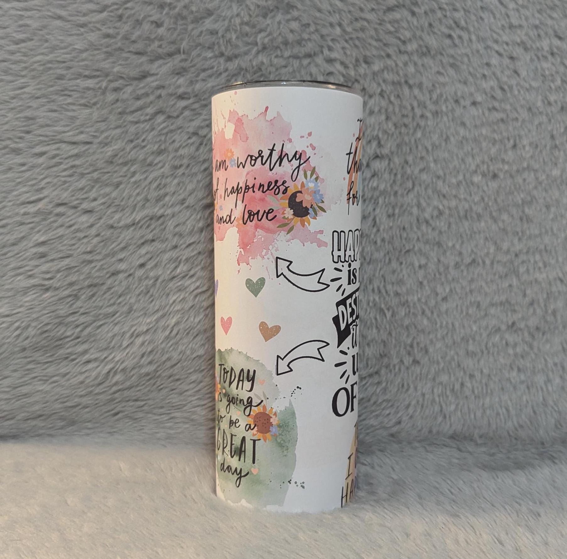 Positive Quotes - Affirmation Tumbler - Stay Positive with Affirmations, Inspirational Inspiring Tumbler, Hot Cold Drinks