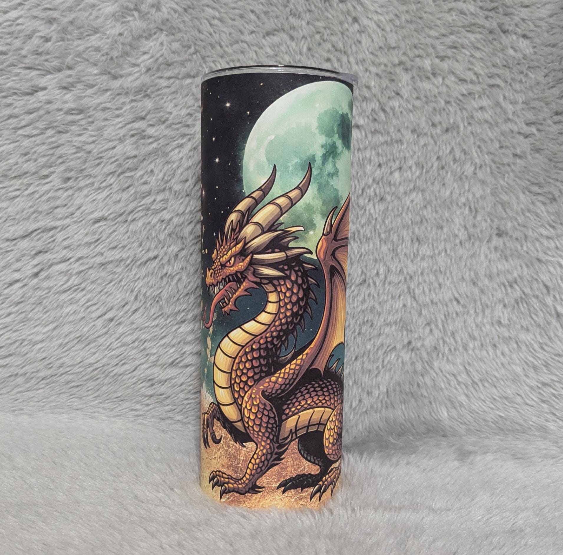 Dragon Tumbler Can Be Personalized, Dragon Cup With Name, Personalized Dragon Tumbler, Dragon Lover Gift, 20oz Tumbler With Reusable Straw