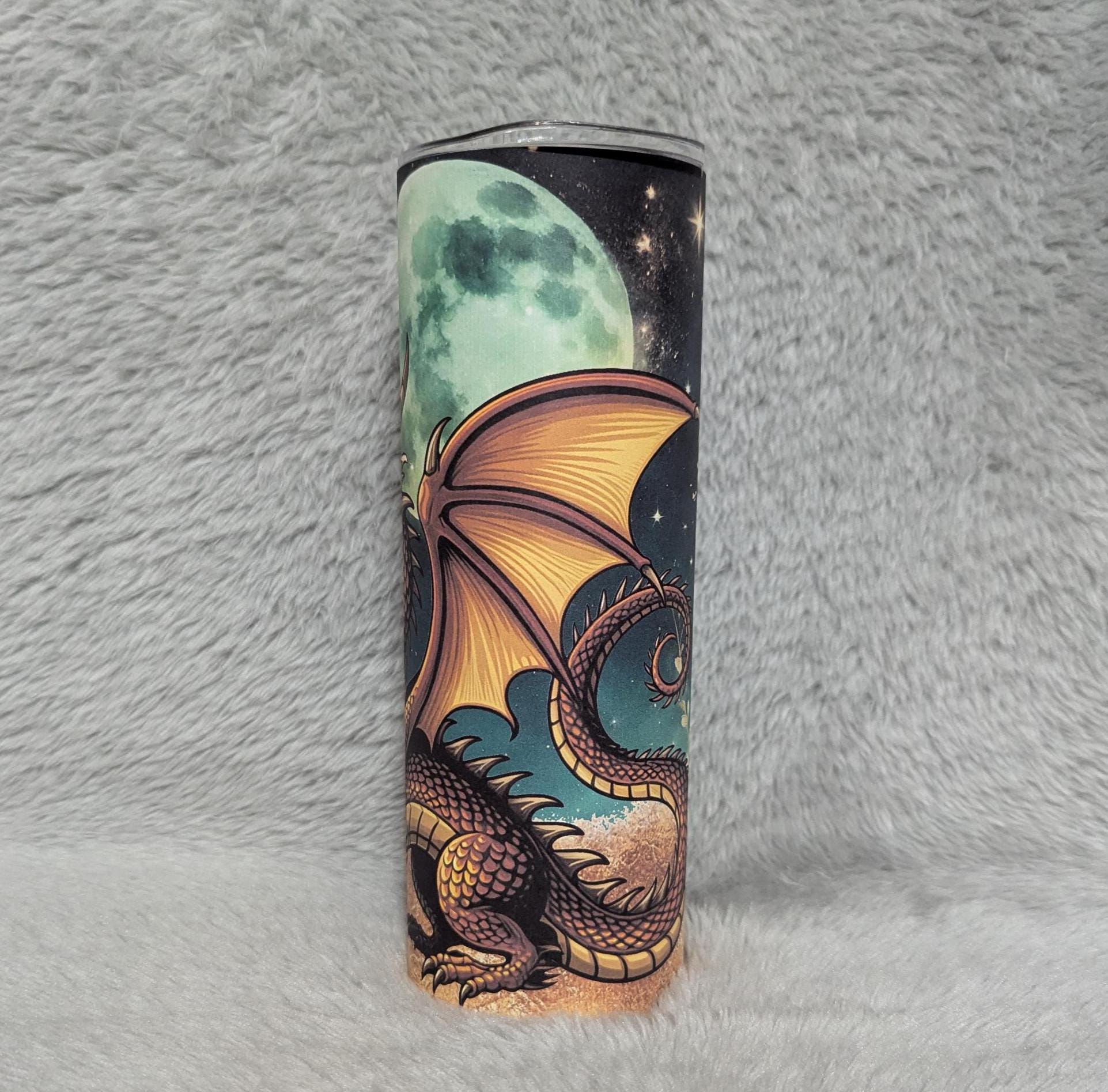 Dragon Tumbler Can Be Personalized, Dragon Cup With Name, Personalized Dragon Tumbler, Dragon Lover Gift, 20oz Tumbler With Reusable Straw