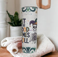 Let The Good Times Roll Mardi Gras Skeleton Tumbler 20oz With Reusable Straw