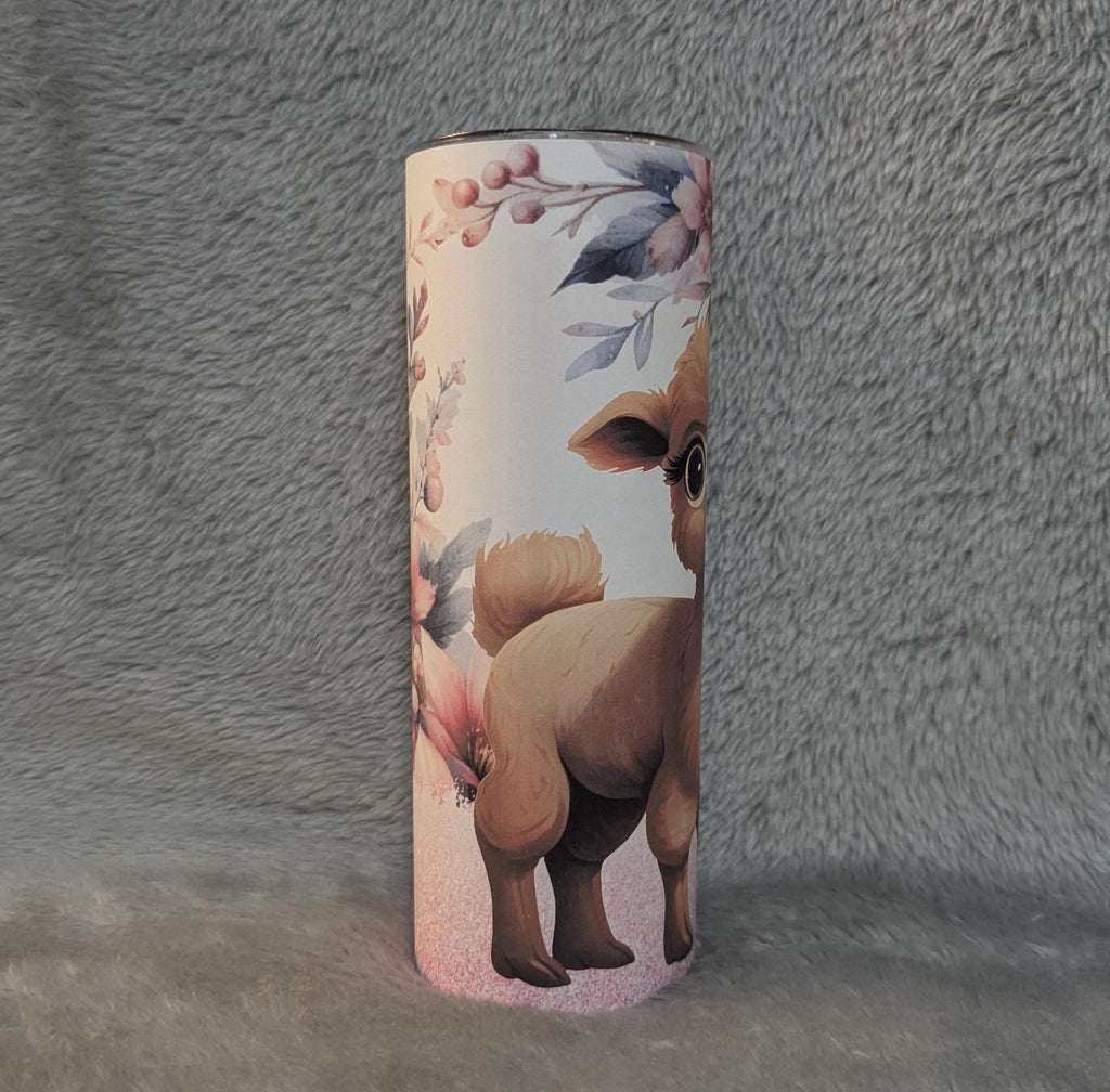 Baby Llama Tumbler With Straw Can Be Personalized, Cup With Name, Llama Gift, 20oz Tumbler For Hot Or Cold Drinks -  For Home Or On The Go
