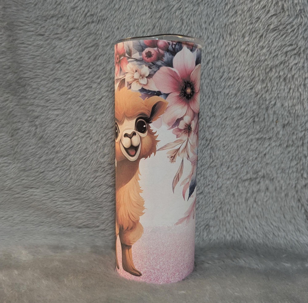 Baby Llama Tumbler With Straw Can Be Personalized, Cup With Name, Llama Gift, 20oz Tumbler For Hot Or Cold Drinks -  For Home Or On The Go