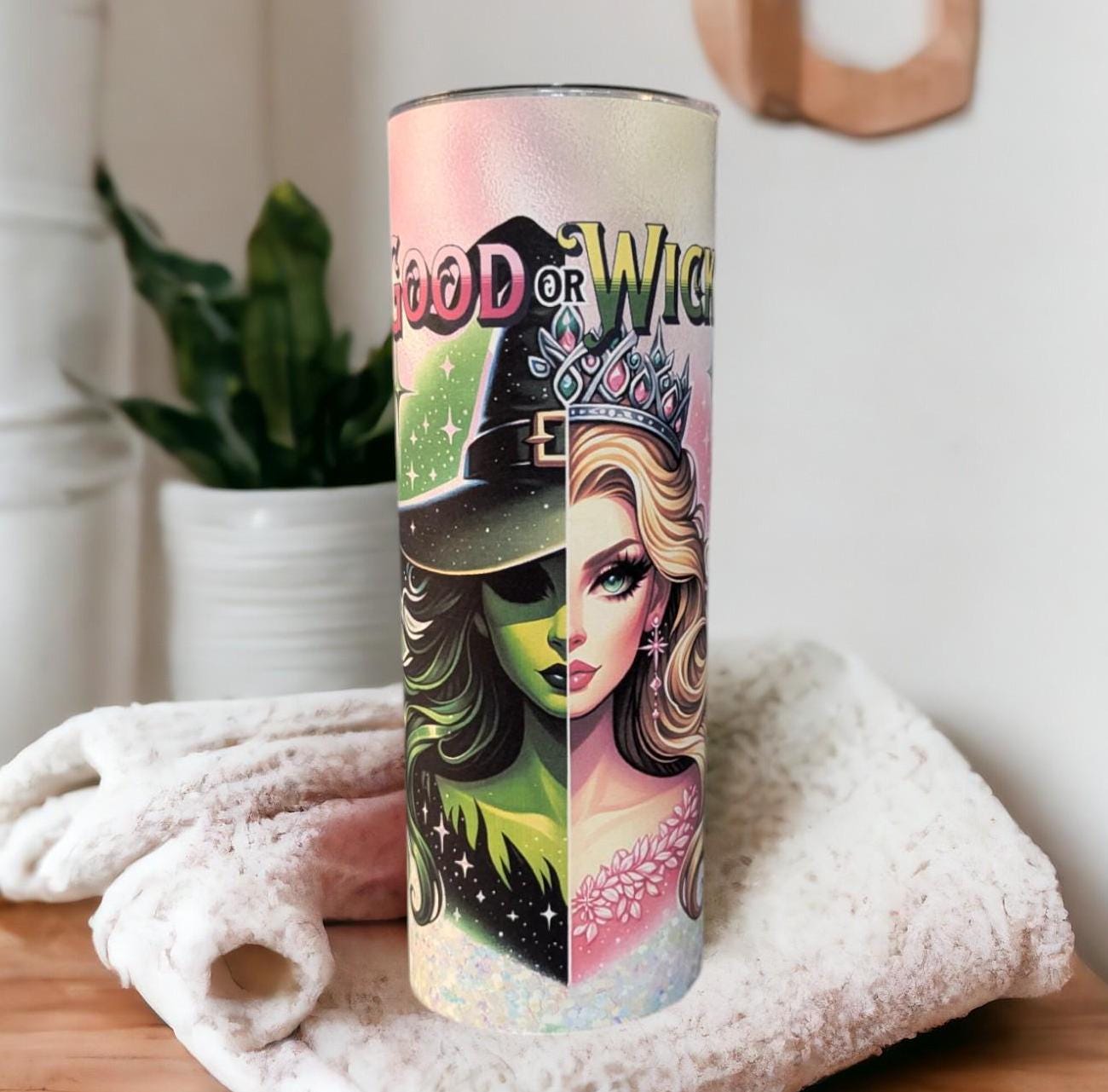 Good Or Wicked Girl Tumbler Can Be Personalized,  20oz Skinny Tumbler With Reusable Straw, Great For Everyday Use - Hot Or Cold Drinks