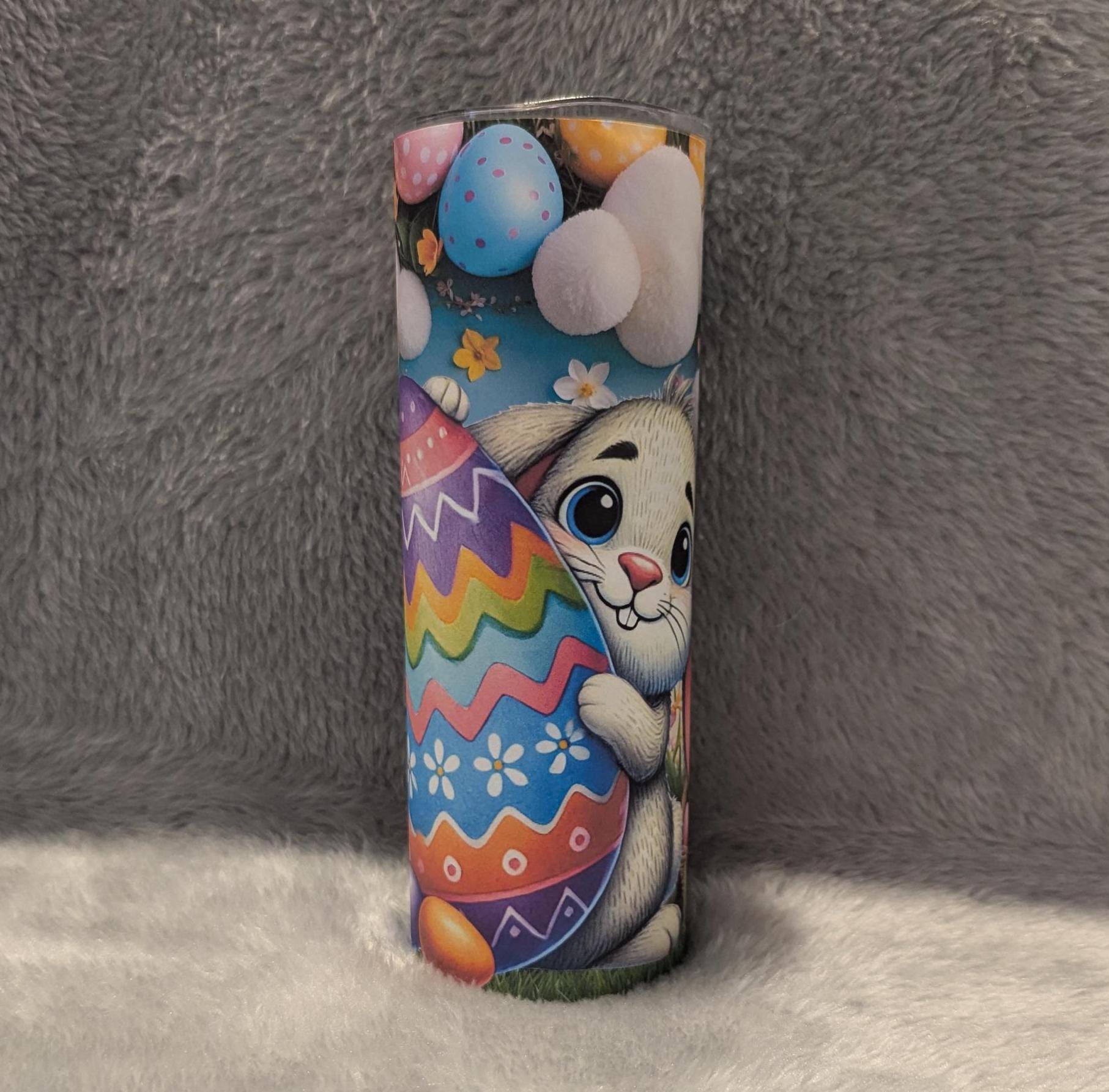 Adorable Easter Bunny Tumbler Can Also Be Personalized - Great Easter Gift For Easter Bunny Lovers, Includes A Reusable Straw
