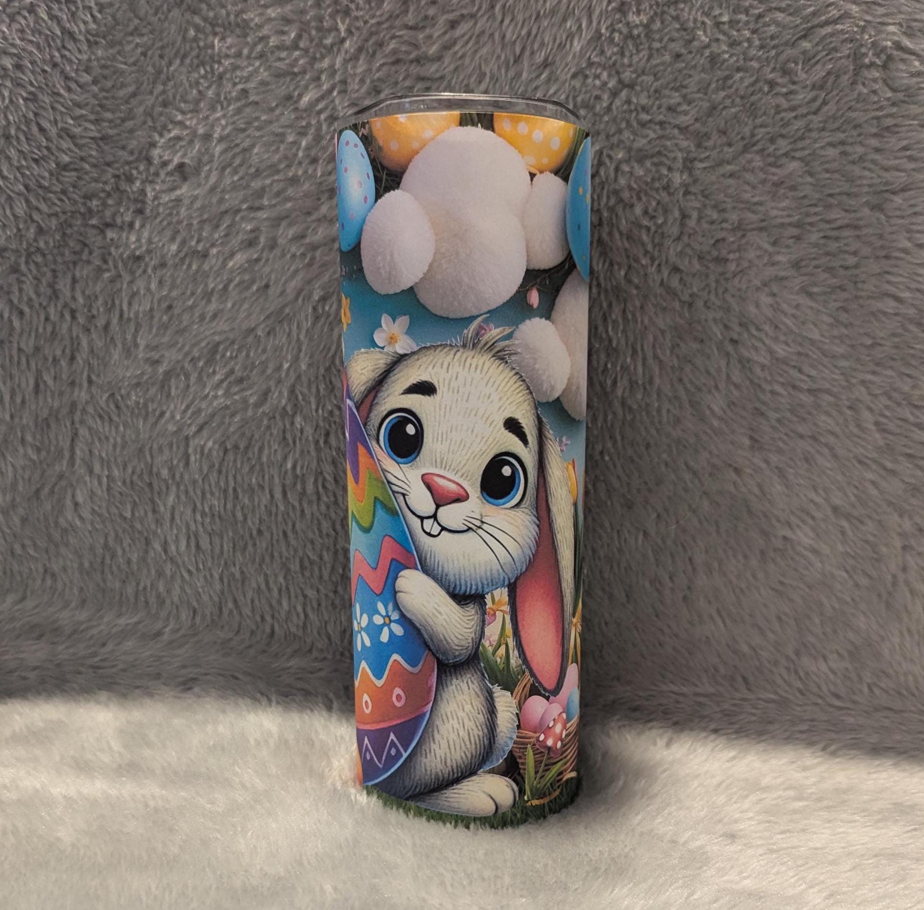 Adorable Easter Bunny Tumbler Can Also Be Personalized - Great Easter Gift For Easter Bunny Lovers, Includes A Reusable Straw