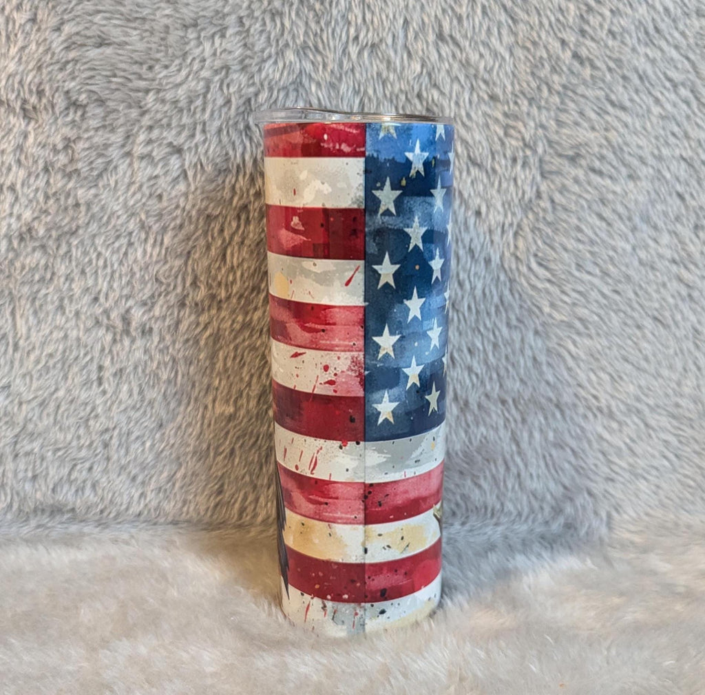 Patriotic Eagle Tumbler Can Be Personalized, Includes A Reusable Straw, Eagle Gift, 20oz Eagle Tumbler For Hot Or Cold Drinks