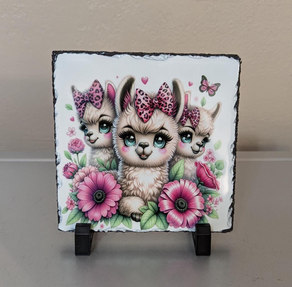 Slate Llama Picture With Display Legs