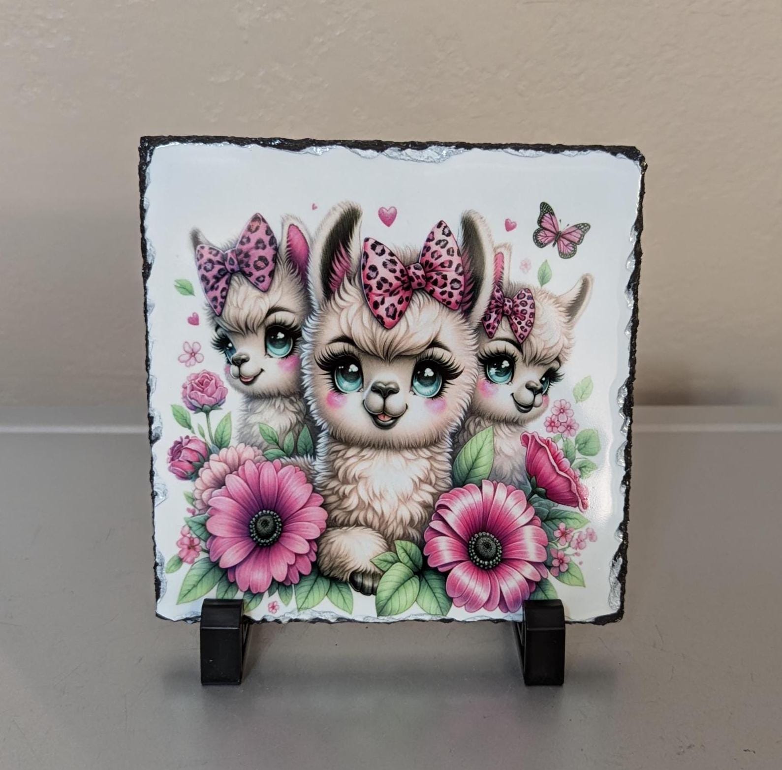 Slate Llama Picture With Display Legs