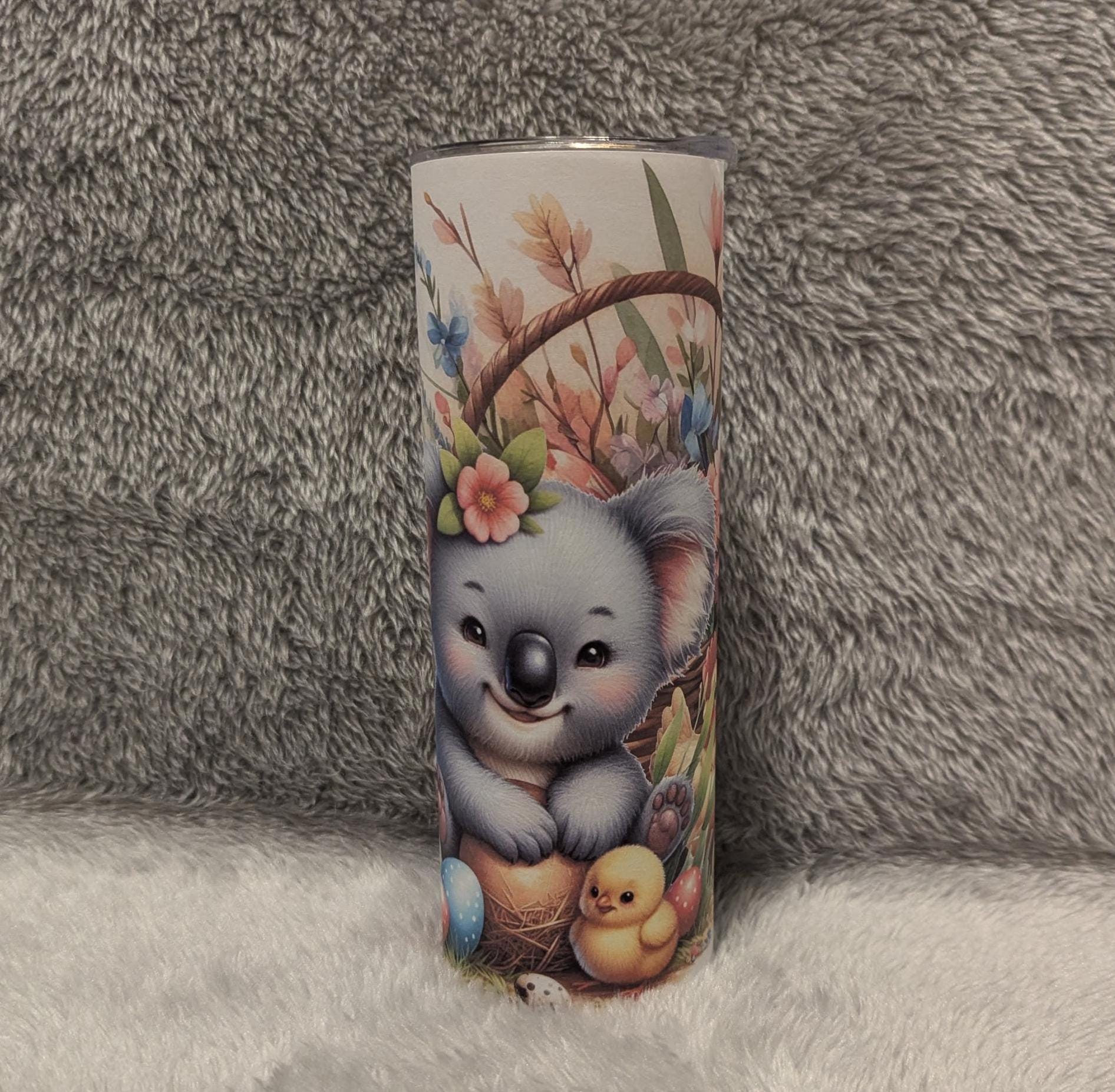 Easter Koala Bear Tumbler Can Also Be Personalized - Gift For The Easter Basket, Includes A Reusable Straw, For Hot Or Cold Drinks