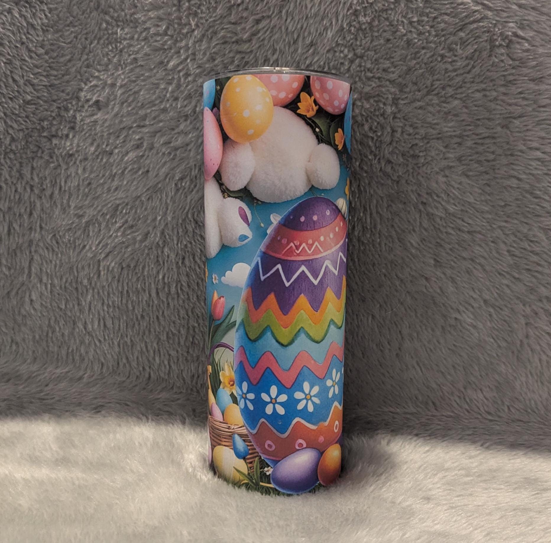Adorable Easter Bunny Tumbler Can Also Be Personalized - Great Easter Gift For Easter Bunny Lovers, Includes A Reusable Straw