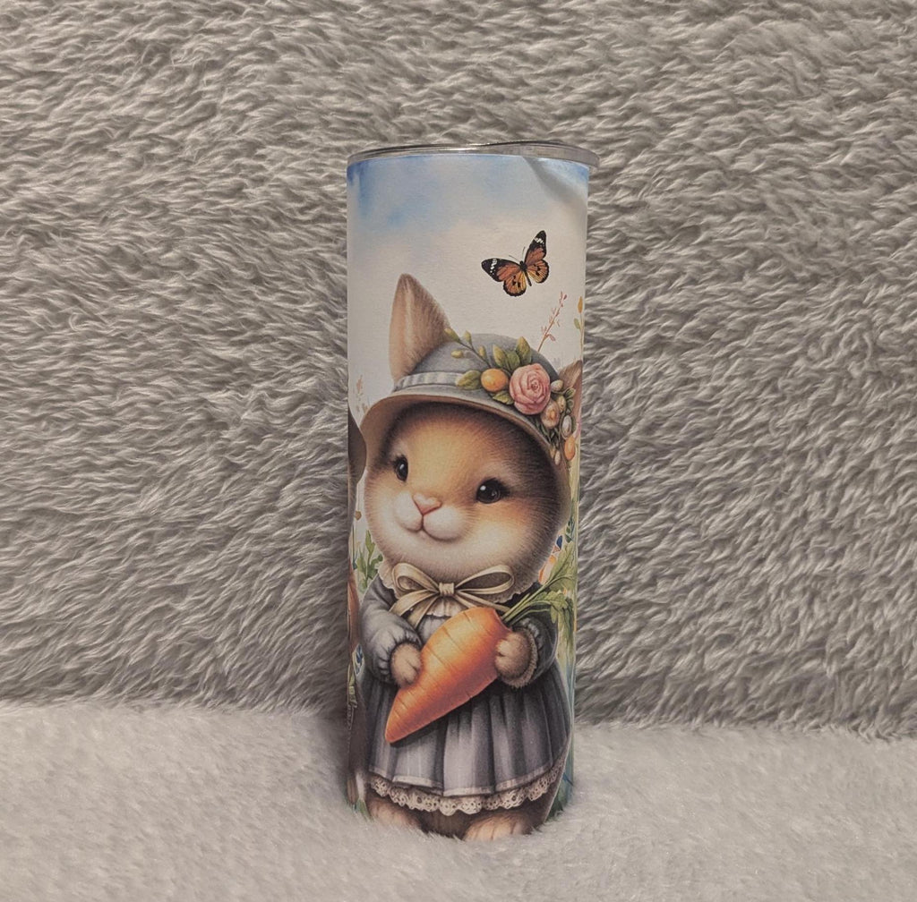 Cute Easter Bunny Tumbler Can Also Be Personalized - Gift For The Easter Basket, Includes A Reusable Straw, For Hot Or Cold Drinks