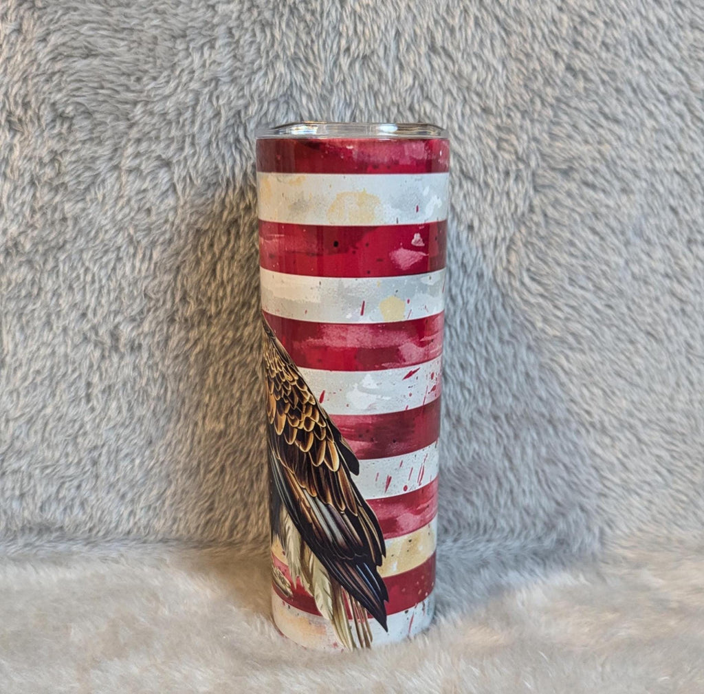 Patriotic Eagle Tumbler Can Be Personalized, Includes A Reusable Straw, Eagle Gift, 20oz Eagle Tumbler For Hot Or Cold Drinks