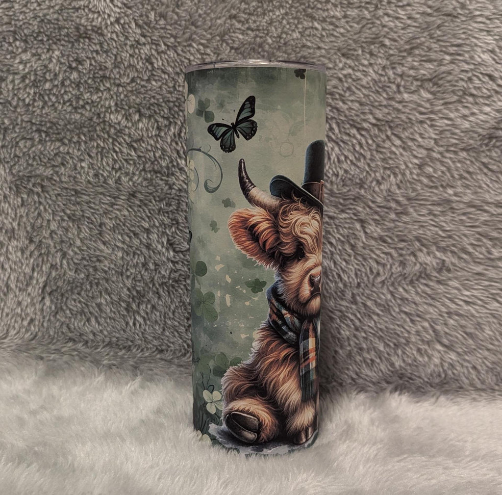 Cute St Patrick Day Highland Cow Tumbler Can Be Personalized, St. Patrick Day Gift, Irish Tumbler, Hot Or Cold Drinks, Tumbler With Straw