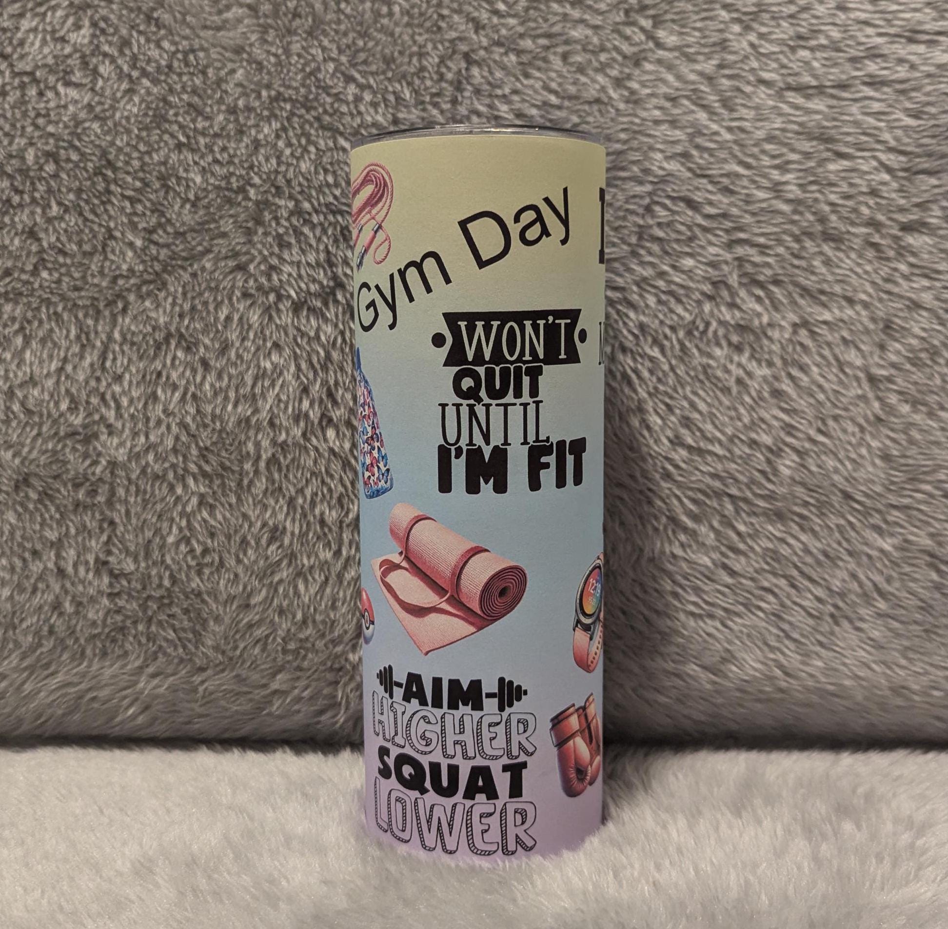 Gym FitnessTumbler With Reusable Straw, For Hot Or Cold Drinks, 20oz Tumbler For Everyday Use, Motivational Fitness Tumbler
