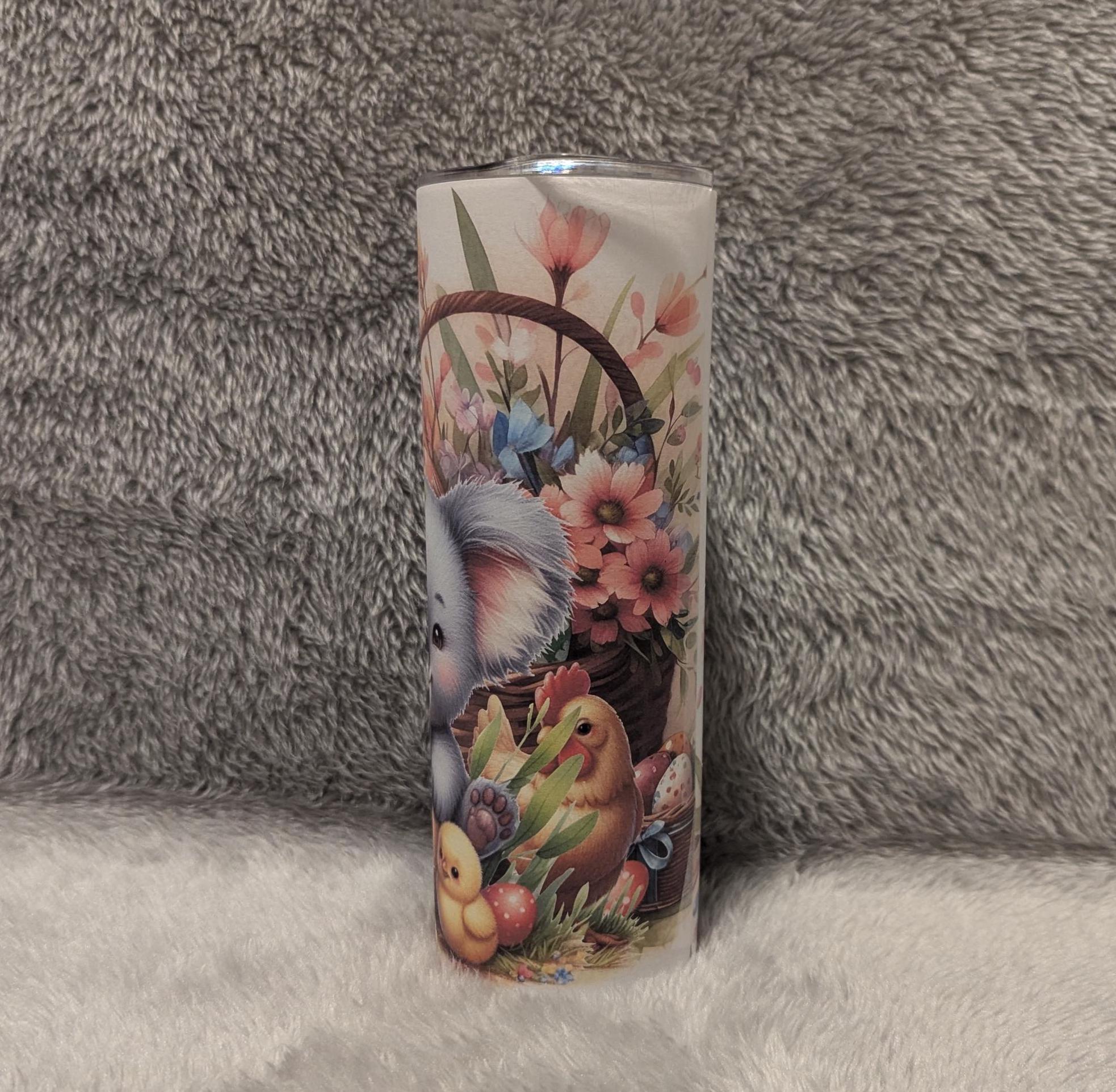 Easter Koala Bear Tumbler Can Also Be Personalized - Gift For The Easter Basket, Includes A Reusable Straw, For Hot Or Cold Drinks