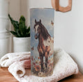 Pretty Horse Tumbler Can Be Personalized, 20oz Skinny Tumbler, Horse Lover Gift For Her, Includes A Straw - For Hot Or Cold Drink