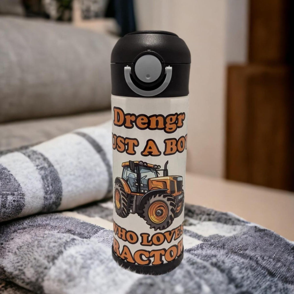 Kids Tractor Water Bottle Can Be Personalized, Personalized Kids Cup, Tractor Cup Great For School Home Or On The Go