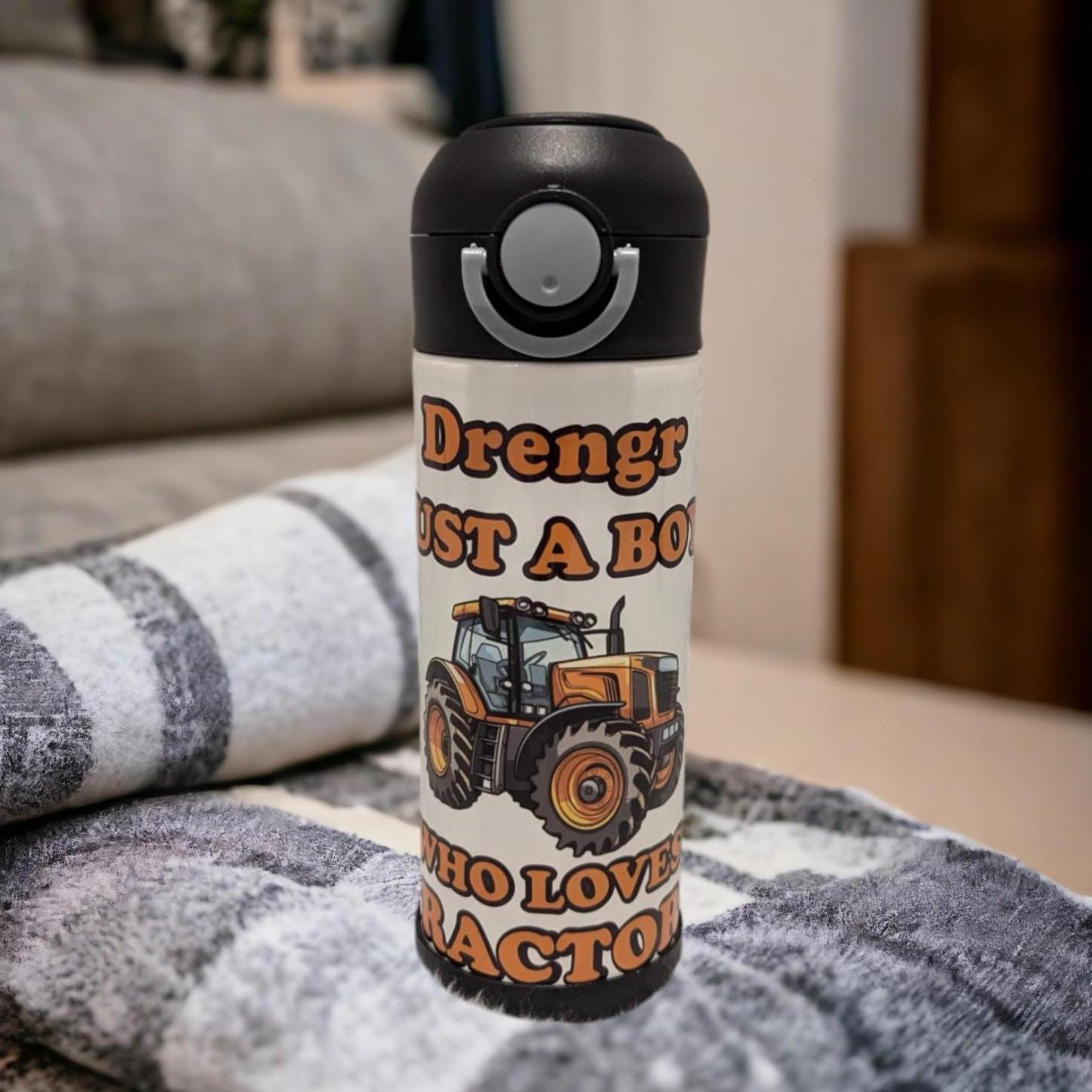 Kids Tractor Water Bottle Can Be Personalized, Personalized Kids Cup, Tractor Cup Great For School Home Or On The Go