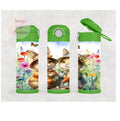 Kids Bunny Rabbit Water Bottle 12oz With Reusable Straw Can Be Personalized