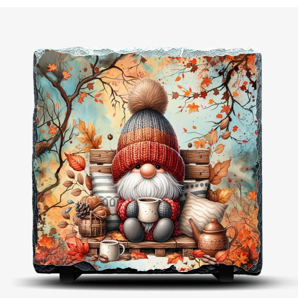 Autumn Gnome Slate Picture With Display Legs