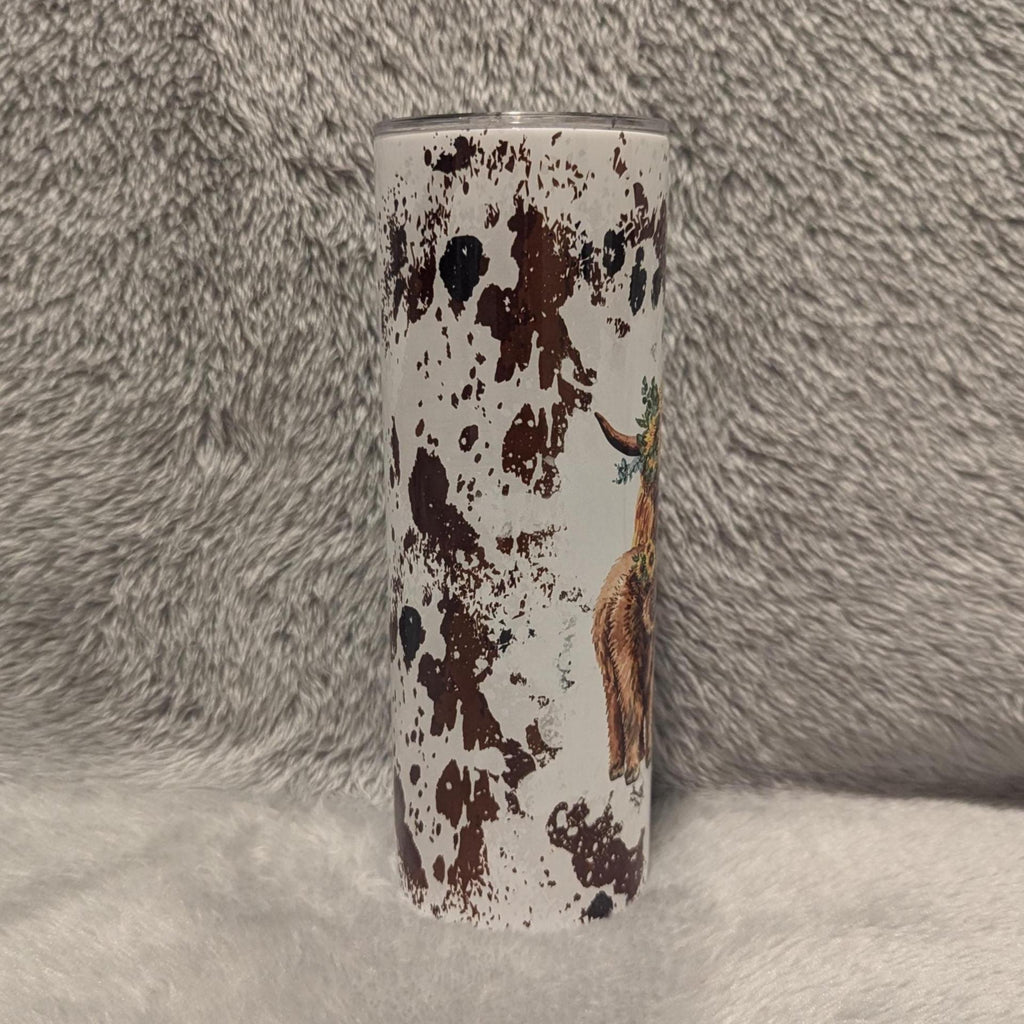 Highland Cow Tumbler 20oz With Reusable Straw, Can Be Personalized
