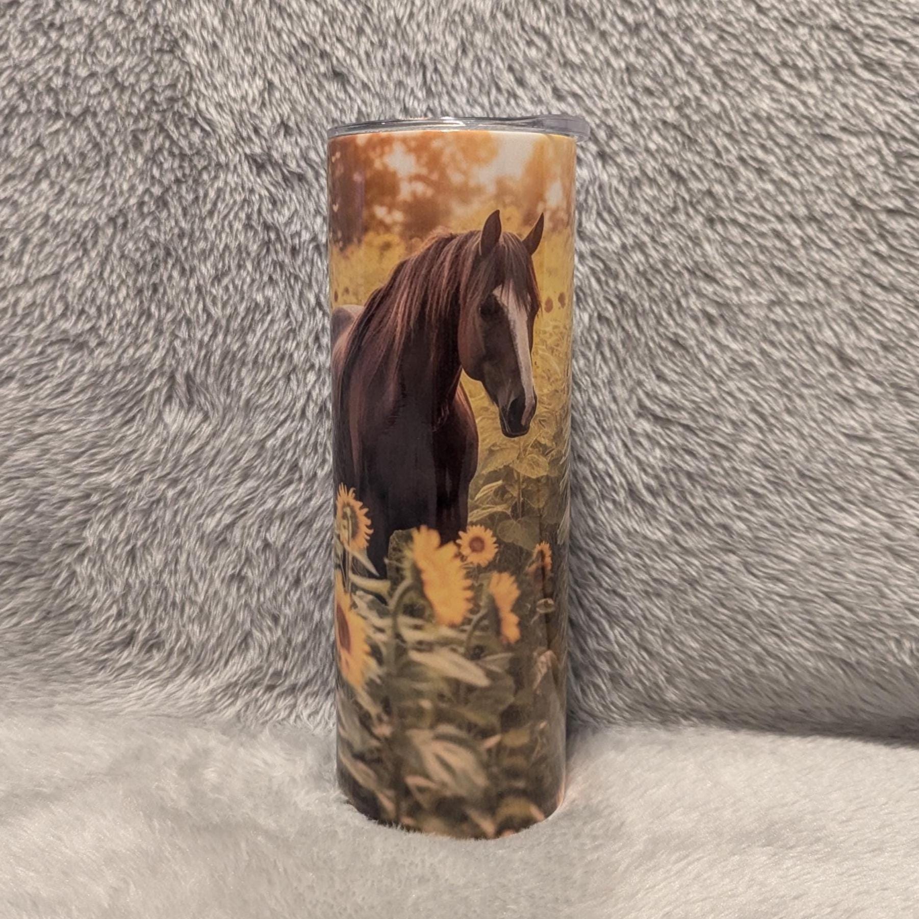 Floral Horse Tumbler 20oz With Reusable Straw, Can Be Personalized
