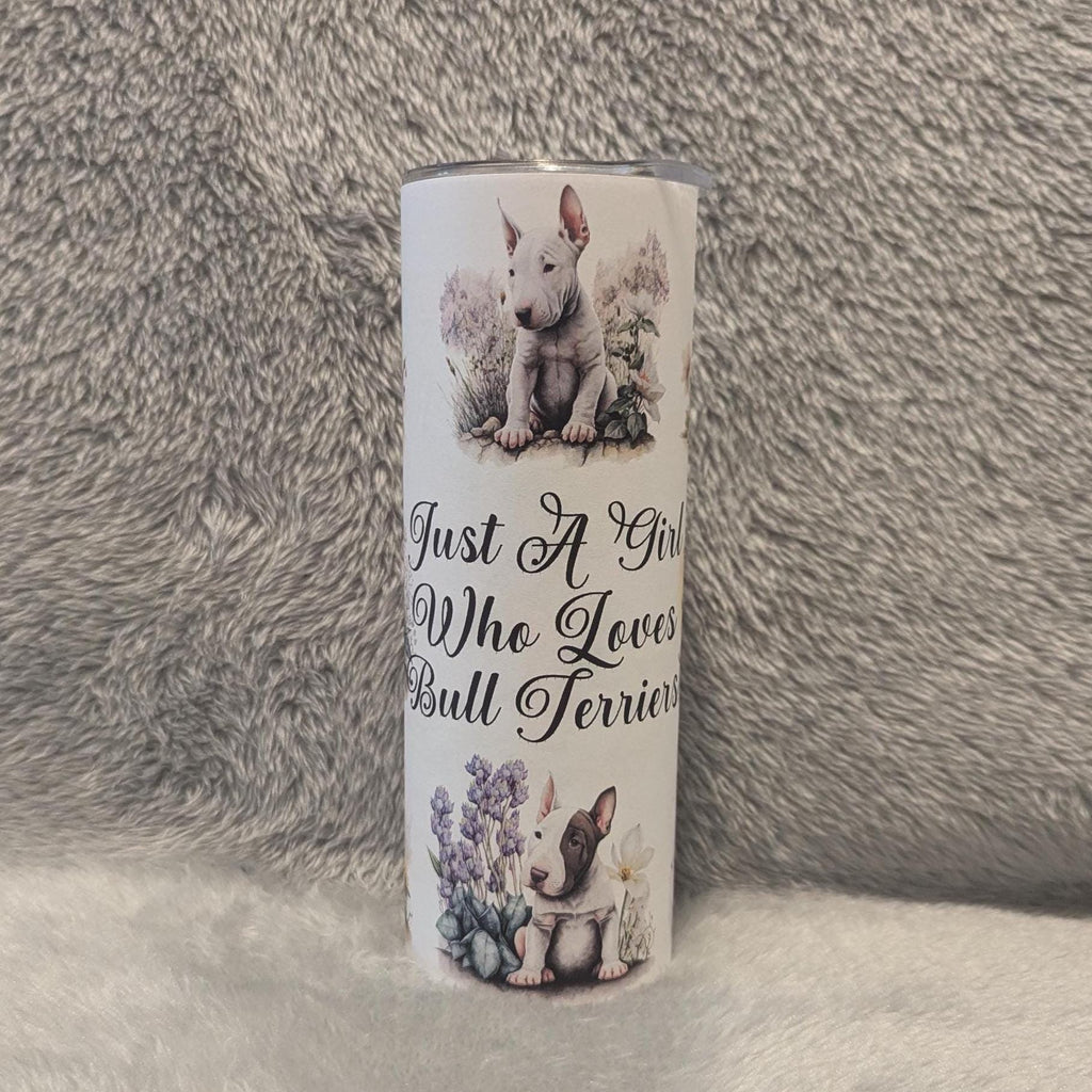 Just A Girl Who Loves Bull Terriers Tumbler 20oz With Reusable Straw