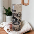 Raccoon Tumbler That Can Be Personalized, Includes A Reusable Straw, Cup With Name, Raccoon Lover Gift, 20oz Tumbler