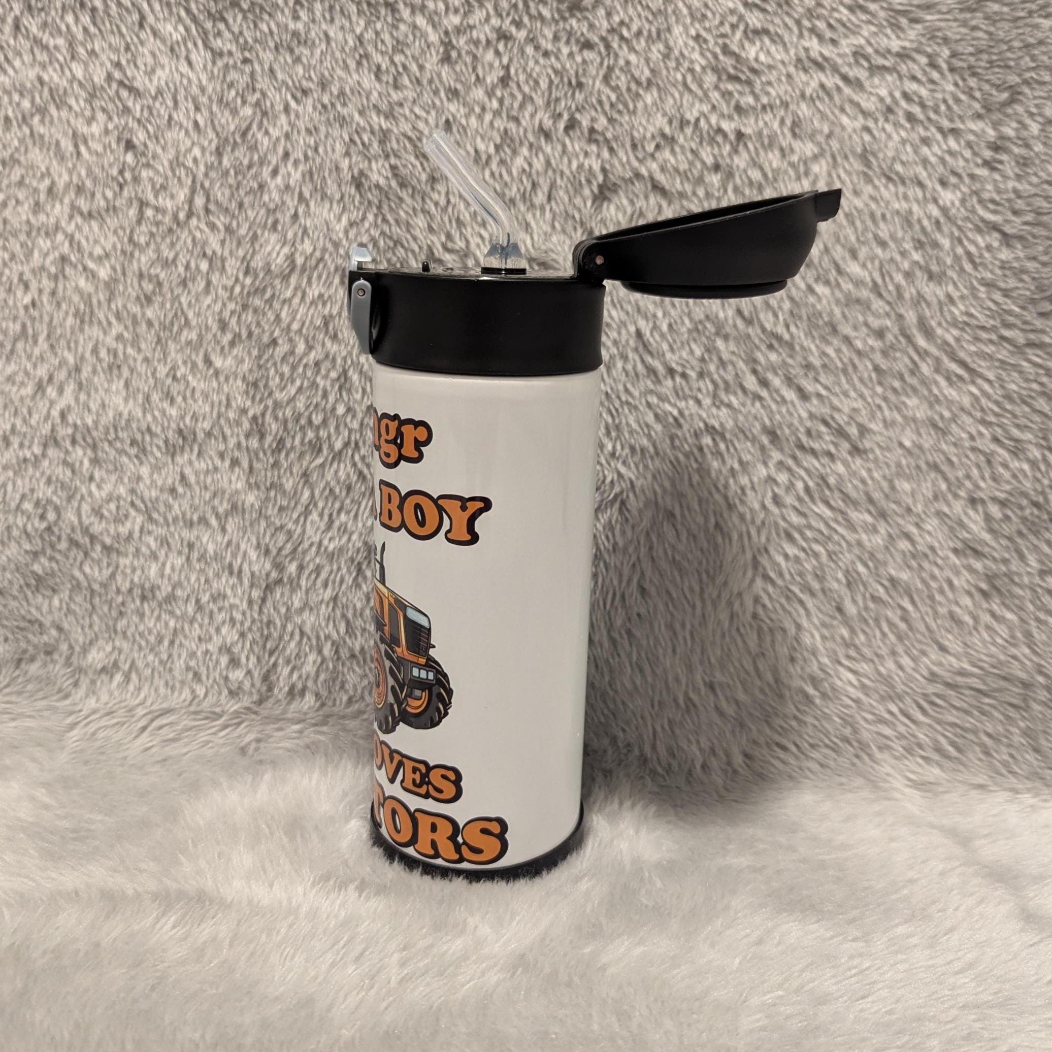 Kids Tractor Water Bottle Can Be Personalized, Personalized Kids Cup, Tractor Cup Great For School Home Or On The Go