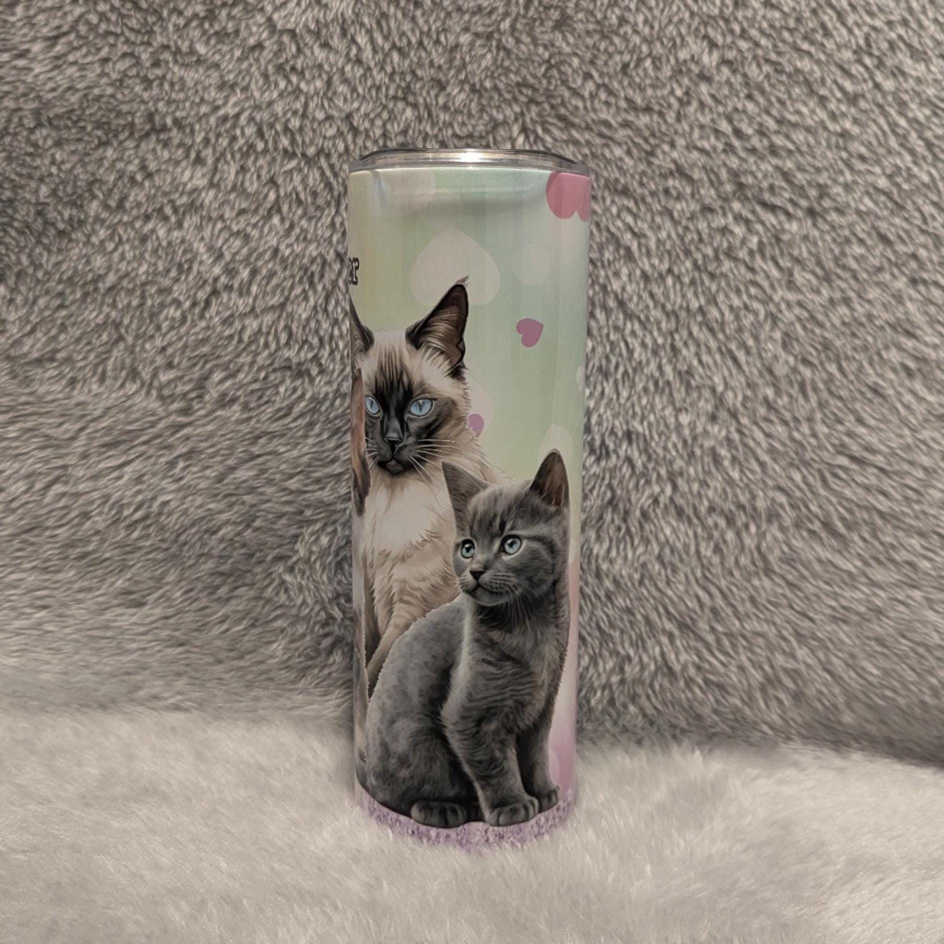 Life Is Better With Cats Tumbler 20oz With Reusable Straw, Can Be Personalized