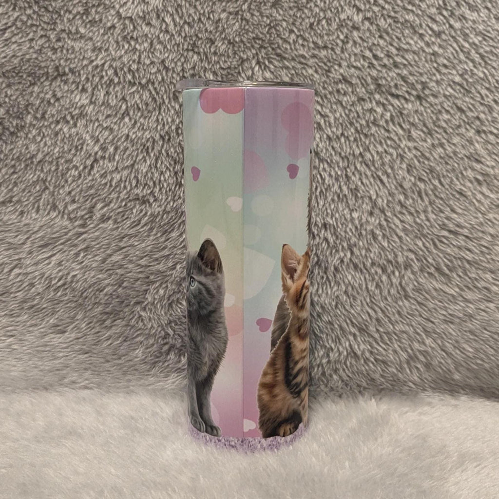Life Is Better With Cats Tumbler 20oz With Reusable Straw, Can Be Personalized