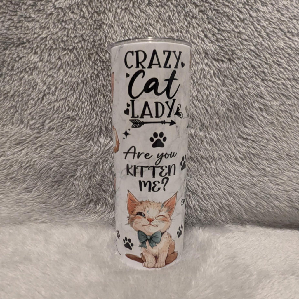 Just A Girl Who Loves Cats Tumbler With Cat Affirmations 20oz With Reusable Straw