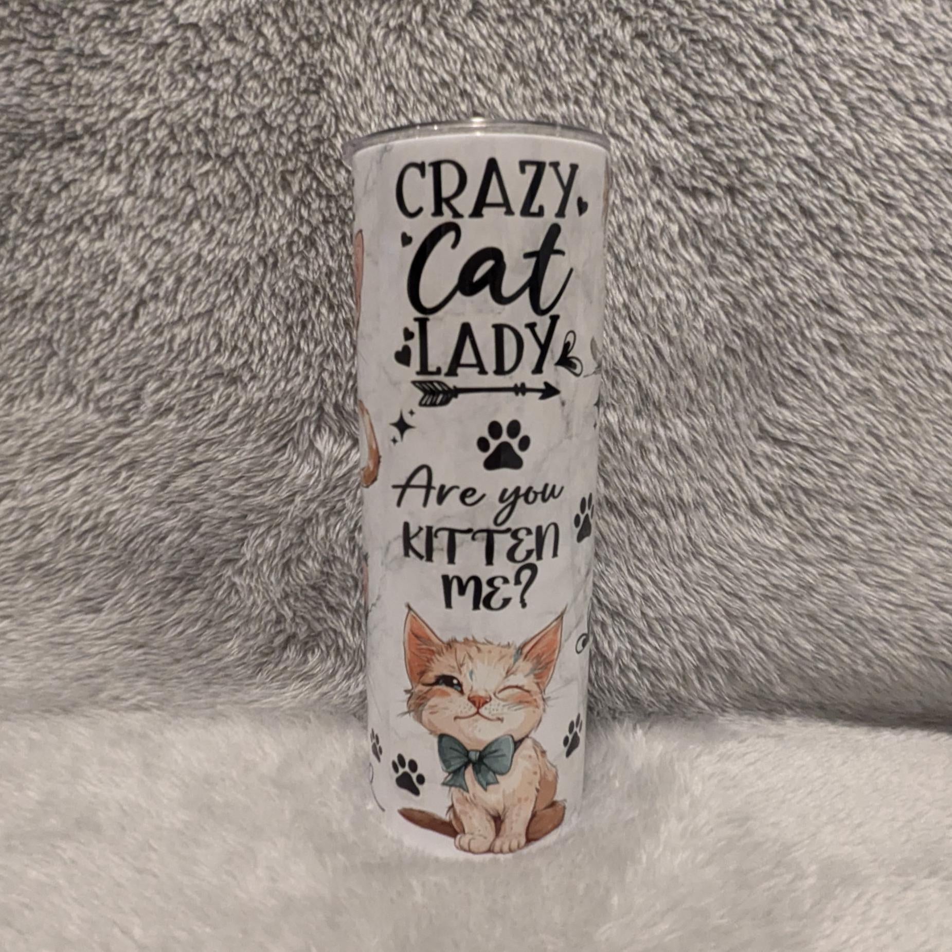 Just A Girl Who Loves Cats Tumbler With Cat Affirmations 20oz With Reusable Straw