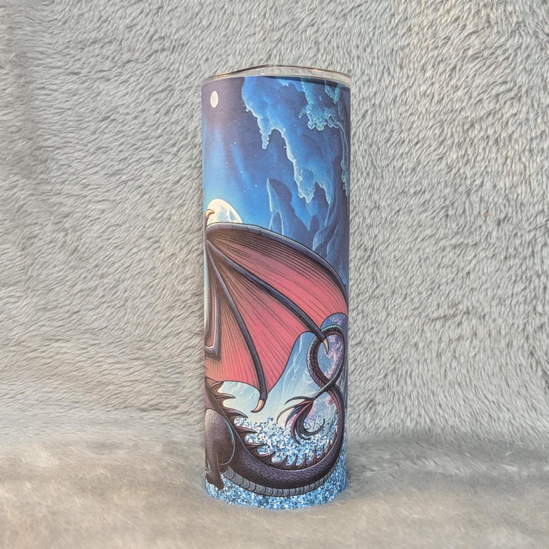 Dragon Tumbler 20oz With Reusable Straw, Can Be Personalized