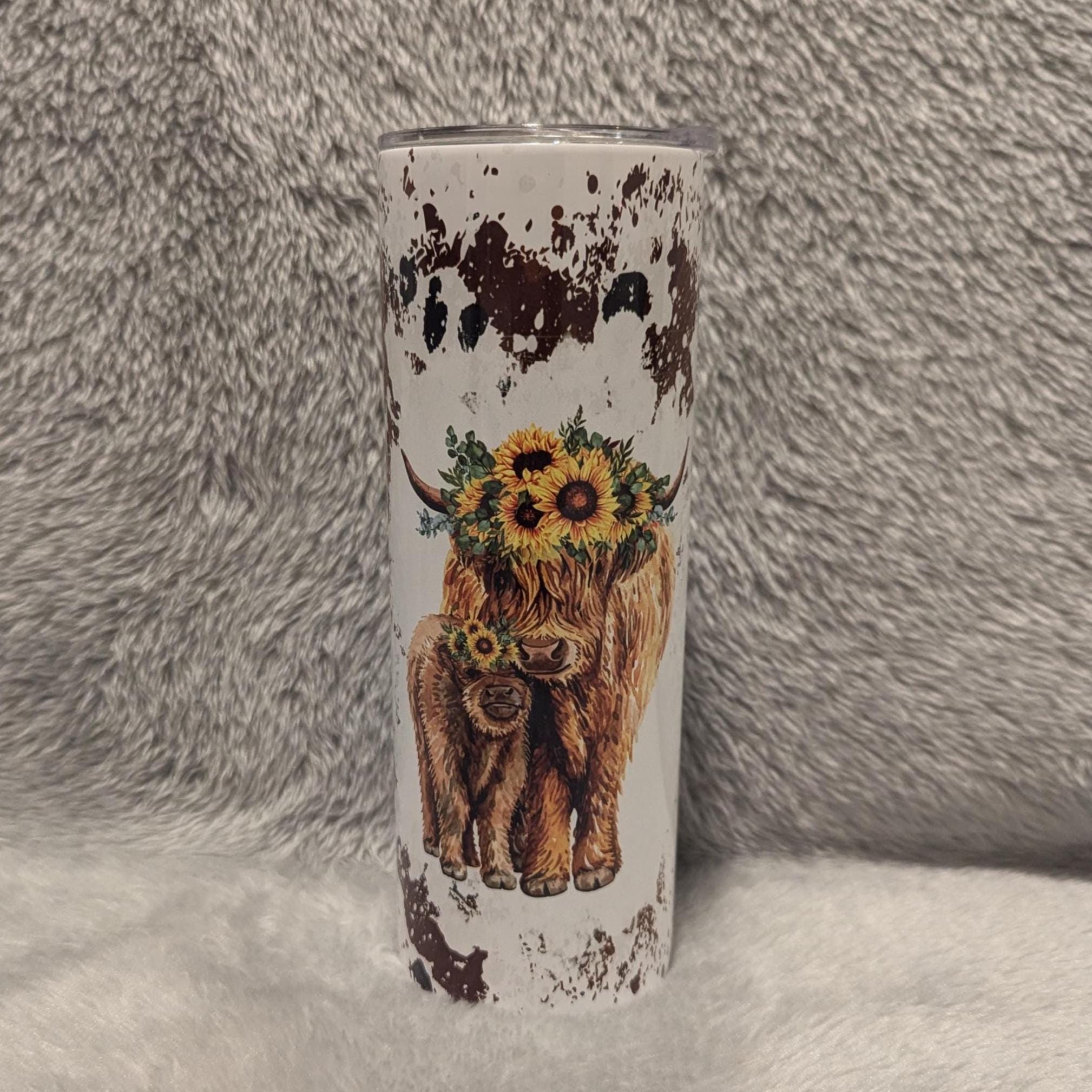 Highland Cow Tumbler 20oz With Reusable Straw, Can Be Personalized