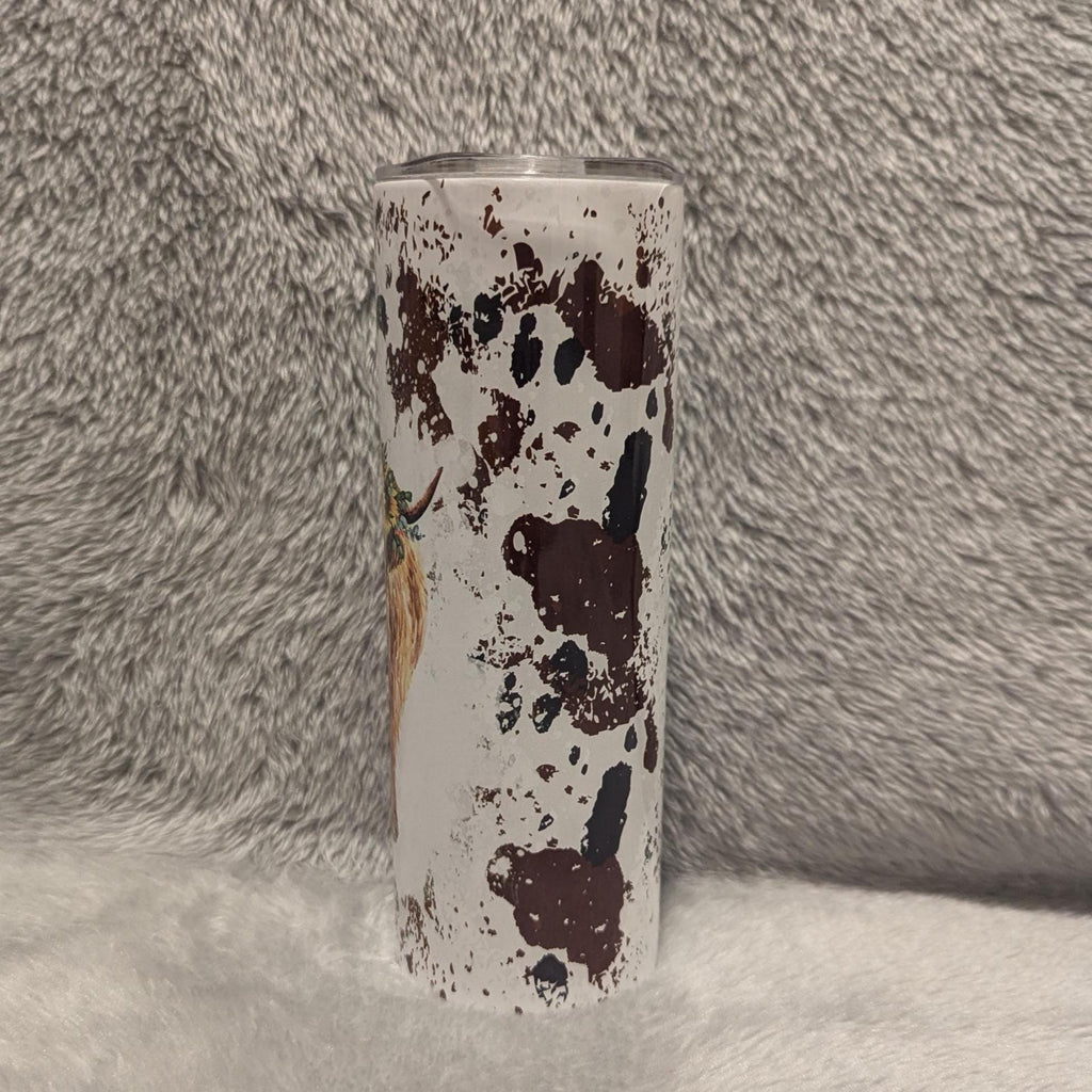 Highland Cow Tumbler 20oz With Reusable Straw, Can Be Personalized