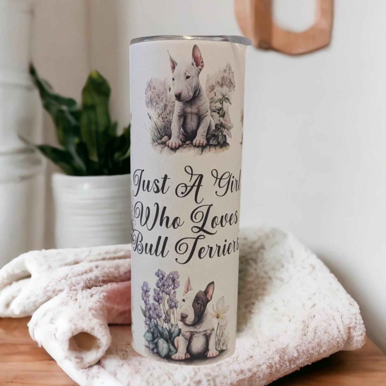 Just A Girl Who Loves Bull Terriers Tumbler 20oz With Reusable Straw