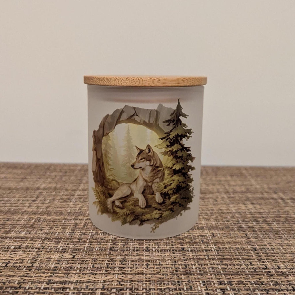 Pretty Wolf Candle Holder With A Battery Operated Flickering Tea Light