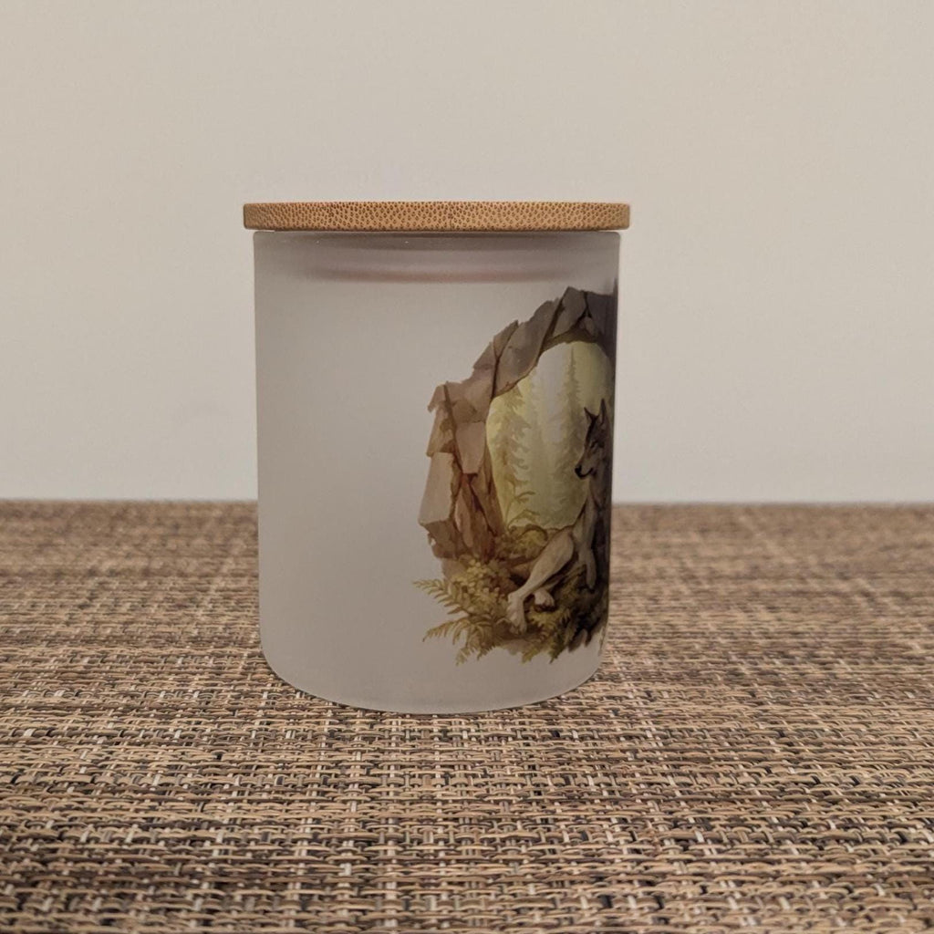 Pretty Wolf Candle Holder With A Battery Operated Flickering Tea Light