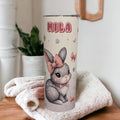 Cute Bunny Tumbler Can Be Personalized, 20oz Skinny Tumbler With Straw For Hot Or Cold Drinks, Beautiful Gift For Bunny Lover