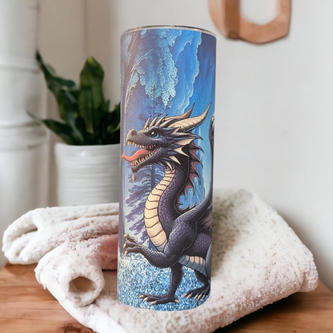 Dragon Tumbler 20oz With Reusable Straw, Can Be Personalized