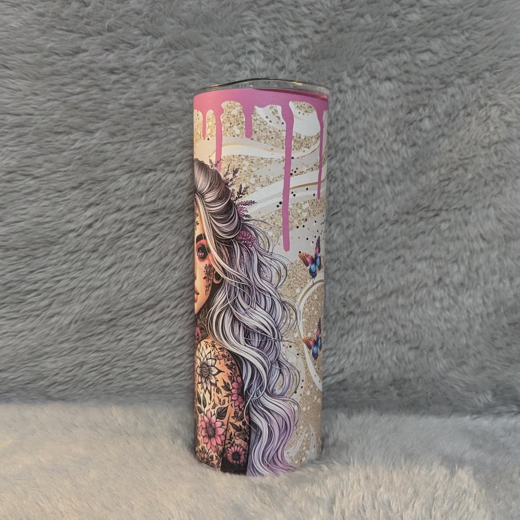 Sunflower Girl 20oz Tumbler That Can Be Personalized, Cup With Name, Everyday Use - For Hot Or Cold Drinks, Includes A Reusable Straw