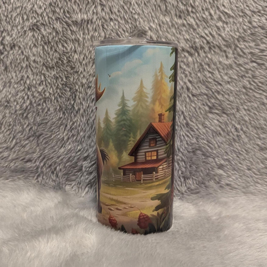 Kids Moose Tumbler, Kids Personalized Drinkware, Moose Cup, Kids Personalized Tumbler With Lid And Straw