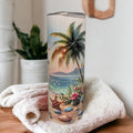 Beach Tumbler with Reusable Straw - Can Be Personalized, Customizable Gift, Vacation Gift, Family Vacation Tumbler, Summer Tumbler